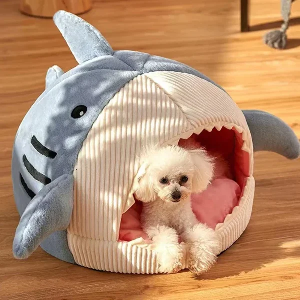 Pet Cave – Shark Shaped Cat Bed Tent - Image 4