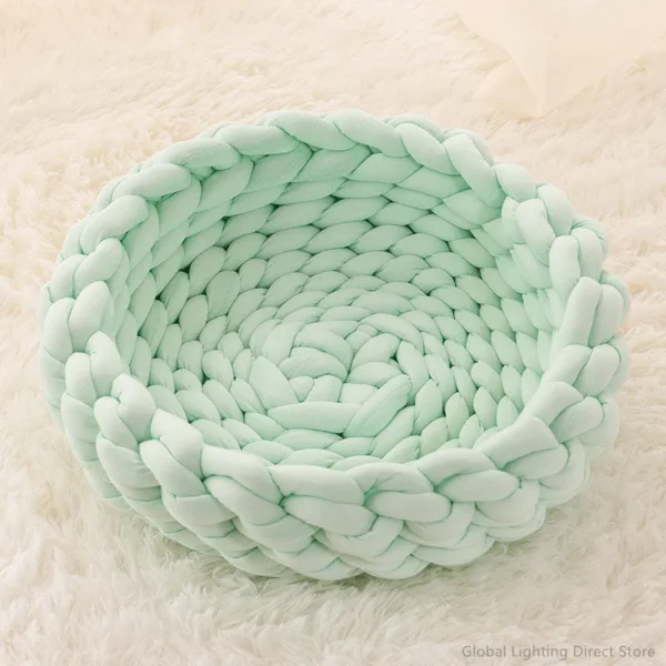 Knitted Pet Bed with Soft Cotton Design - Image 15
