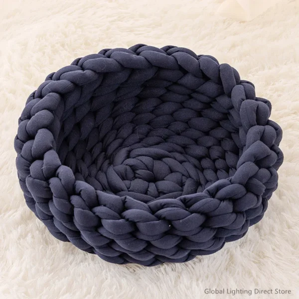 Knitted Pet Bed with Soft Cotton Design - Image 14