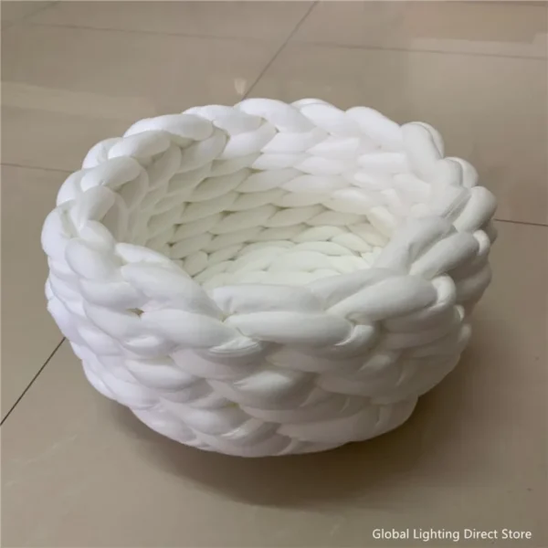 Knitted Pet Bed with Soft Cotton Design - Image 10