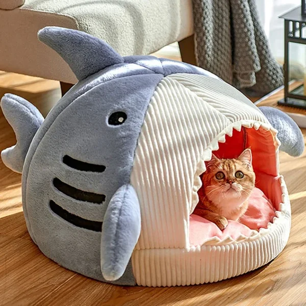 Pet Cave – Shark Shaped Cat Bed Tent