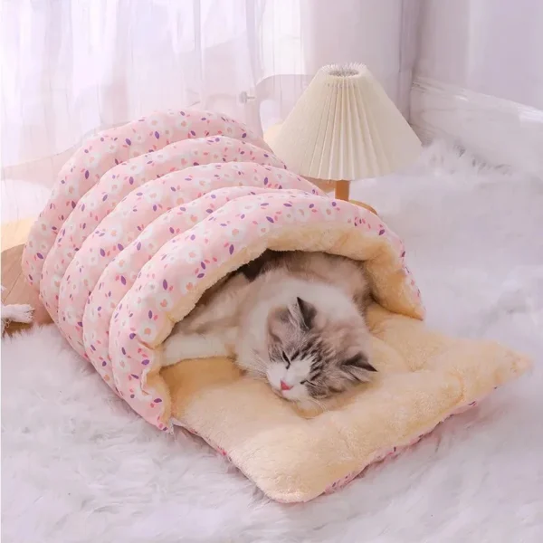 Warm Cat Bed with Removable Mat - Image 3