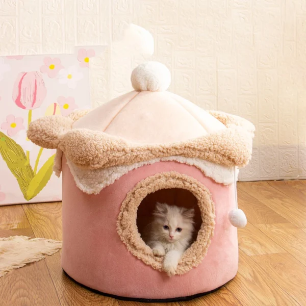 Cat Tent Bed with Ice Cream Design