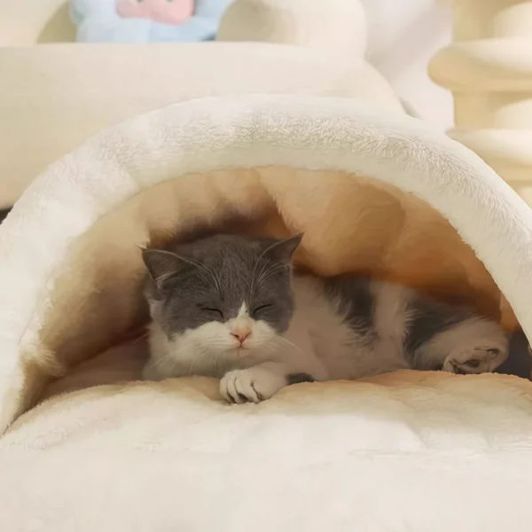 Cat Sleeping Bag with Cherry Blossom Design - Image 9