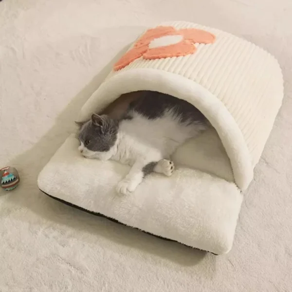 Cat Sleeping Bag with Cherry Blossom Design - Image 10