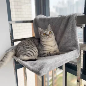 Radiator Bed – Hanging Cat Hammock with Plush Cover