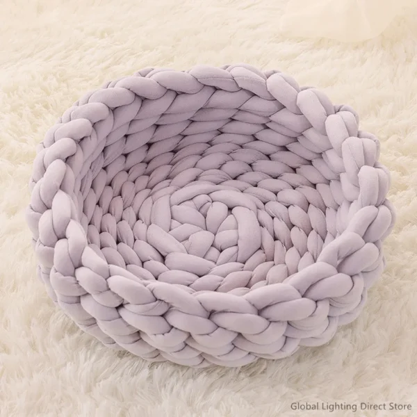Knitted Pet Bed with Soft Cotton Design - Image 12