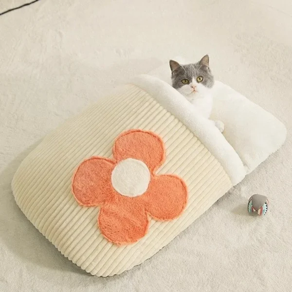 Cat Sleeping Bag with Cherry Blossom Design - Image 7