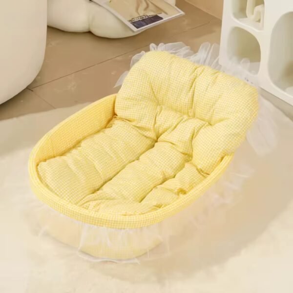 Princess Cat Bed with Gauze Edges – All Seasons Sofa Mat - Image 5