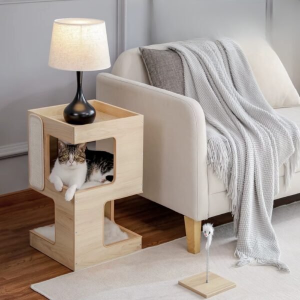 Cat Condo House with Scratch Pad & Dual Beds - Image 2