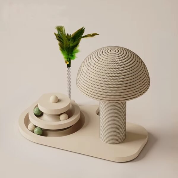 Cat Turntable Toy with Scratching Post