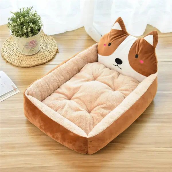 Cartoon Pet Bed with Raised Backrest - Image 11