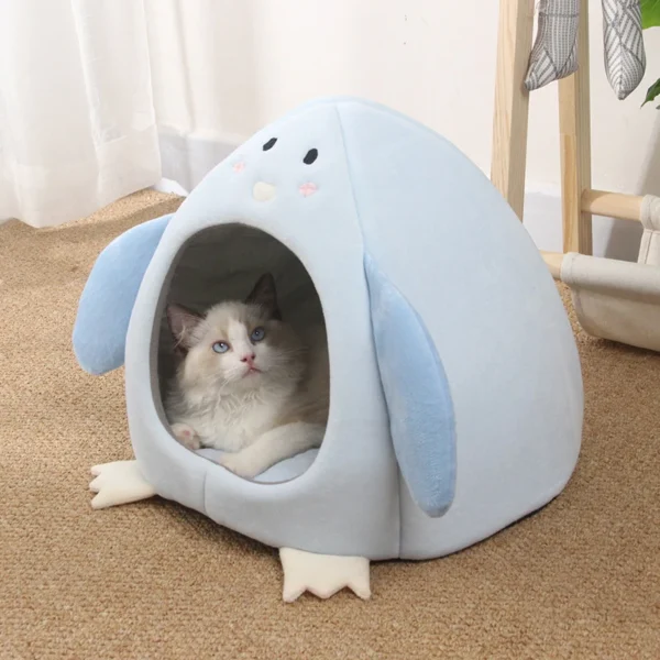 Peach Cat House – Cozy Plush Cave Bed - Image 6