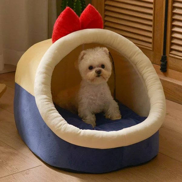 Dog Cave Bed – Enclosed Plush Pet Bed for Small to Medium Dogs & Cats - Image 4