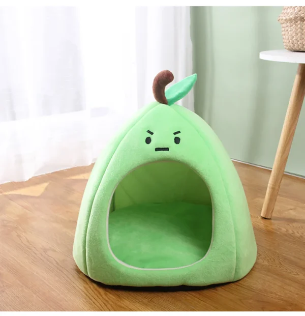 Peach Cat House – Cozy Plush Cave Bed - Image 12