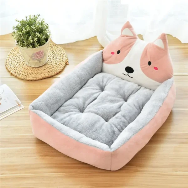 Cartoon Pet Bed with Raised Backrest - Image 8