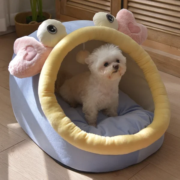 Dog Cave Bed – Enclosed Plush Pet Bed for Small to Medium Dogs & Cats - Image 2