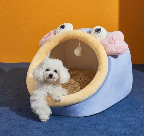 Dog Cave Bed – Enclosed Plush Pet Bed for Small to Medium Dogs & Cats - Image 5