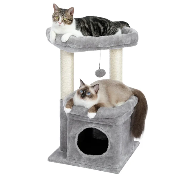 Small Cat Tree with Scratching Posts & Perch - Image 2