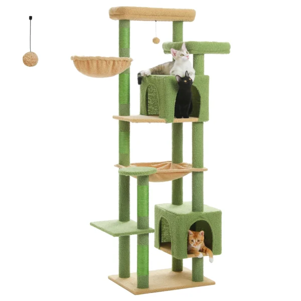 Cat Climbing Tree with Large Hammock, Condos & Perches - Image 5