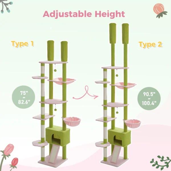 Cactus Cat Tree with Adjustable Height - Image 3