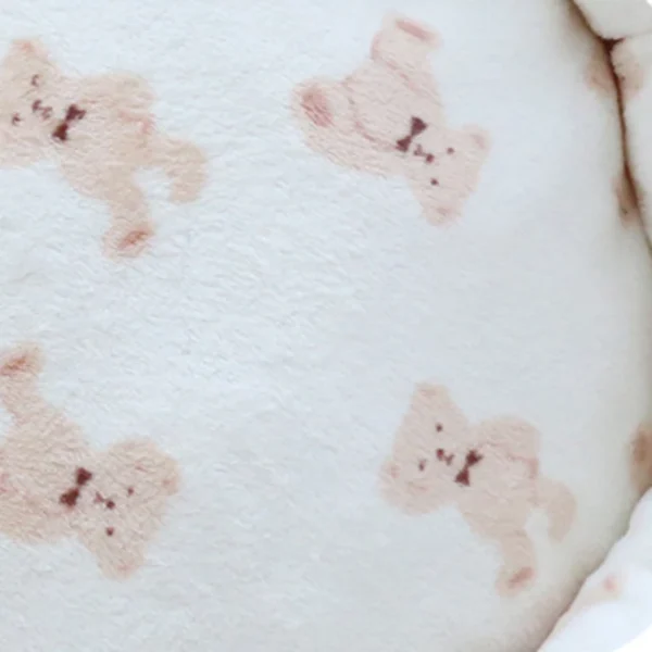 Donut Dog Bed with Plush Teddy Print - Image 7