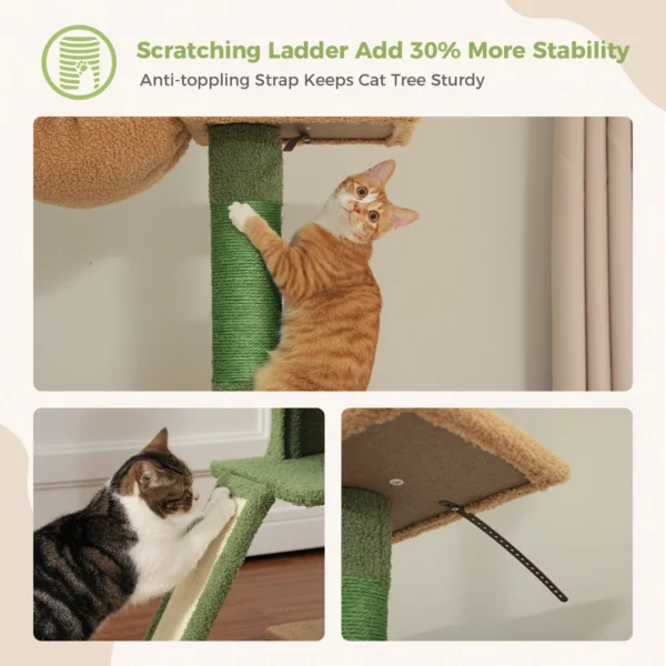 Floor to Ceiling Cat Tree with Adjustable Height - Image 6