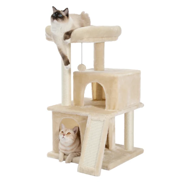 Cat Tree with Condos, Perch & Sisal Scratching Posts - Image 2