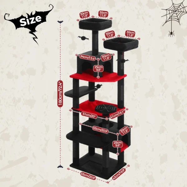 Tall Cat Tree with Extra Large Condo & Hammock - Image 3