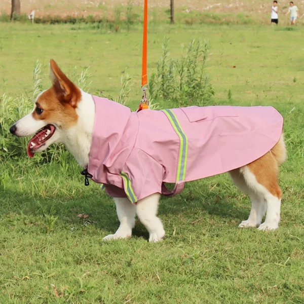 Hooded Dog Raincoat with Reflective Strip - Image 16