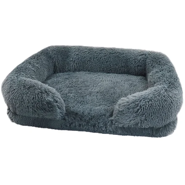 Plush Dog Bed with Raised Edges & Removable Pad - Image 15