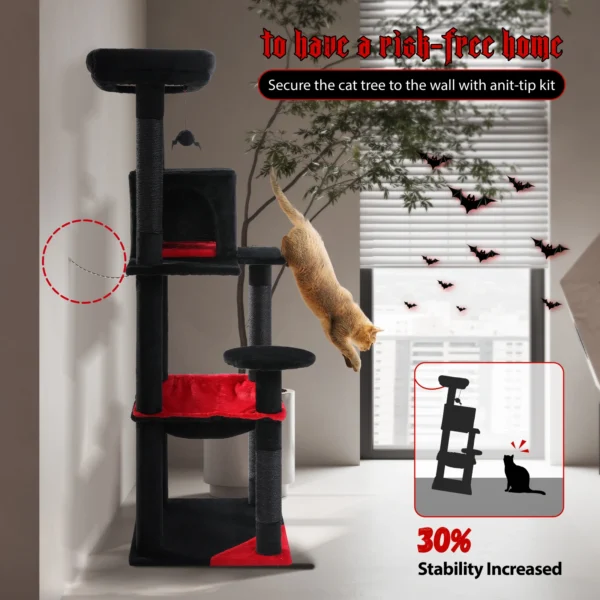 Gothic Cat Tree with Extra Large Hammock & Perch - Image 3