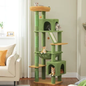 Large Cat Tree Tower with Hammock & Two Condos