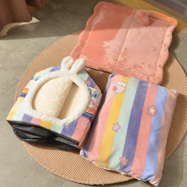 Foldable Pet House with Bunny Ear Design - Image 3