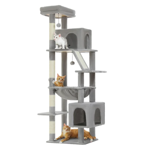 Large Cat Tree Tower with Hammock & Perches - Image 2