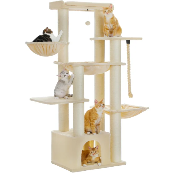 Large Cat Tree with Hammock & 11 Sisal Posts - Image 2