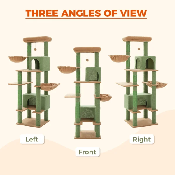 Cat Tower for Large Cats with XXL Hammock & Dual Condos - Image 6