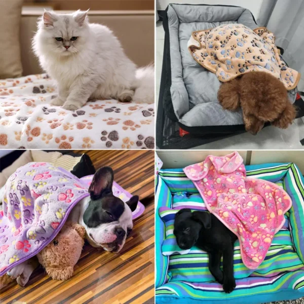 Pet Travel Mat with Paw Print Design - Image 3