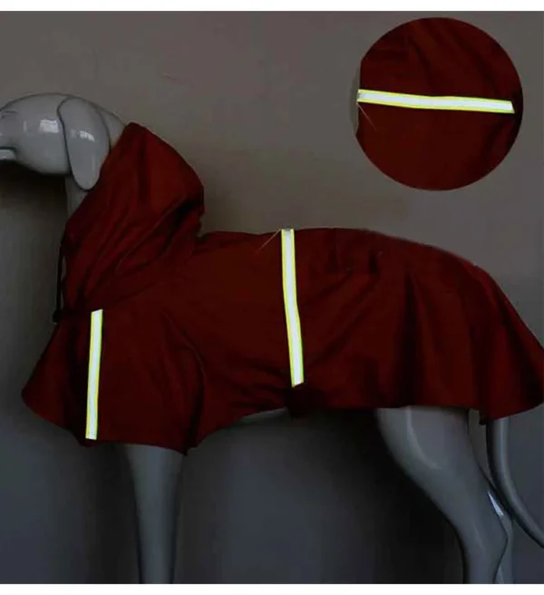 Hooded Dog Raincoat with Reflective Strip - Image 12