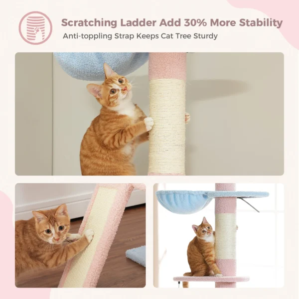 Floor to Ceiling Cat Tree with Condo & Ladder - Image 6