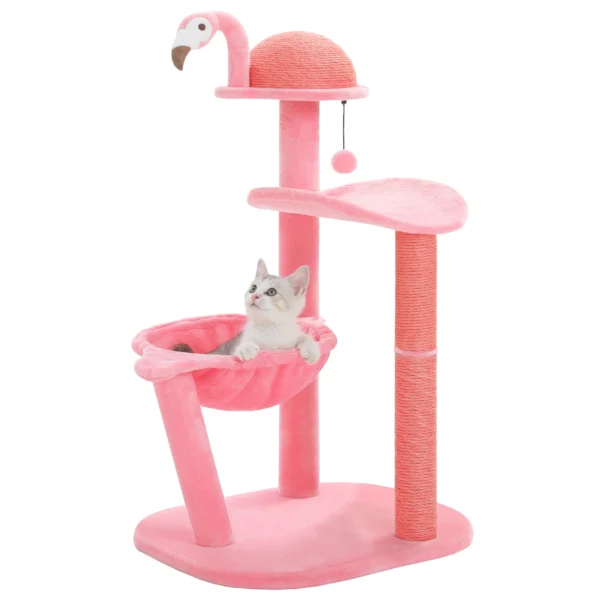 Flamingo Cat Tree with Hammock & Sisal Scratching Posts - Image 5