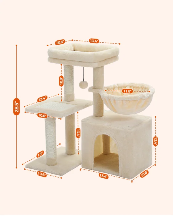 Cat Activity Tree with Hammock & Removable Perch