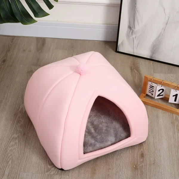 Semi-Enclosed Cat Bed with Removable Cover - Image 2