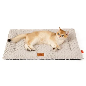 Velvet Pet Sleeping Pad with Fish Scale Pattern