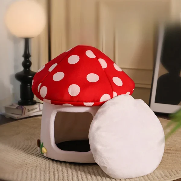 Mushroom Cat Bed with Cozy Cushion - Image 2