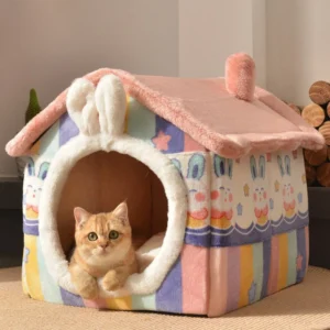 Foldable Pet House with Bunny Ear Design