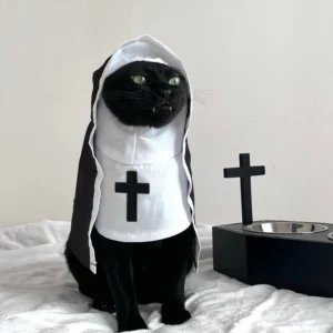 Halloween Cat Costume Nun Cloak for Pets