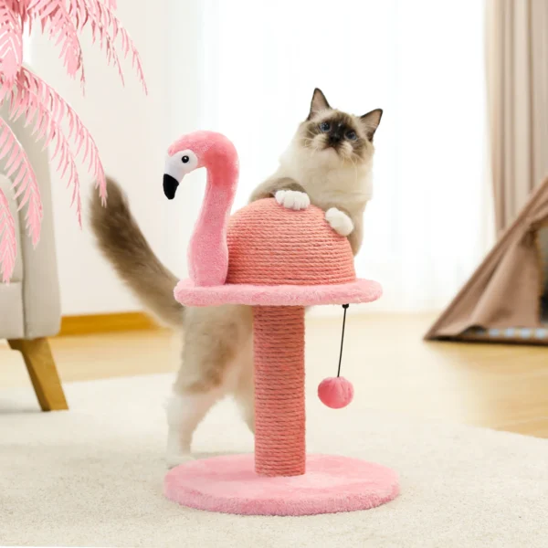 Small Cat Tree with Flamingo Design - Image 9