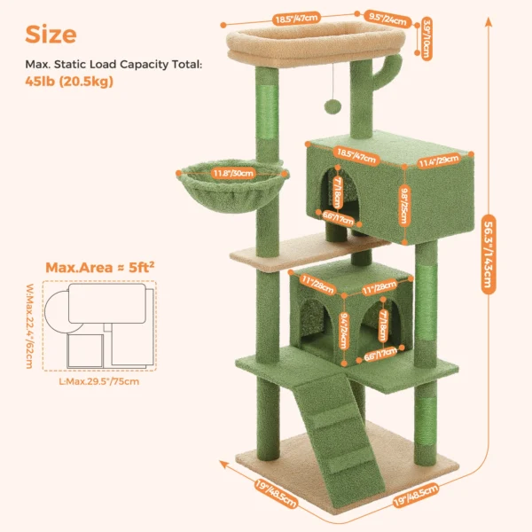Multi-Level Cat Tower with Condos & Perch - Image 3