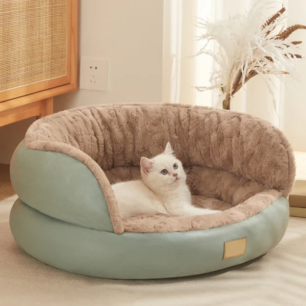 Round Dog Bed – Anti-Anxiety Plush Nest for Pets - Image 7